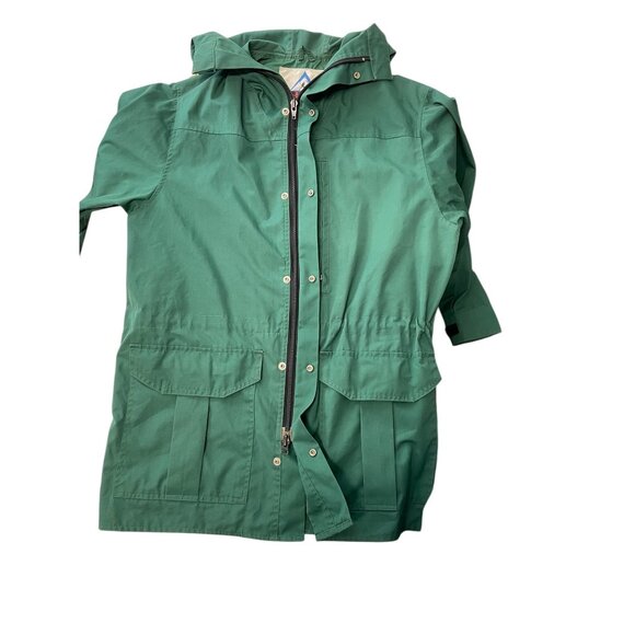 Holubar Green Hooded Outdoor Jacket Medium With Snap Buttons & Pockets - Picture 9 of 10